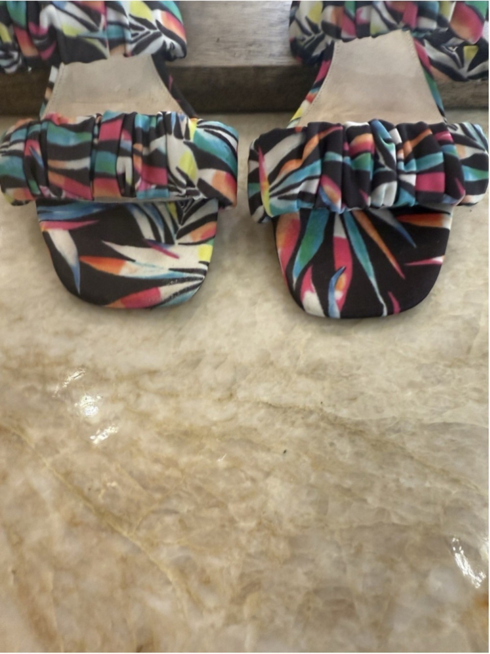 Sanctuary 9.5 Block Heeled Fabric Sandal, Multicolored Soft Pattern